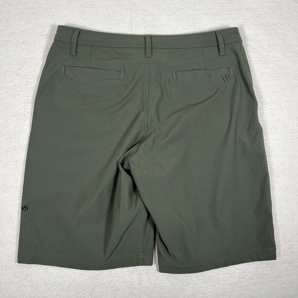 Lululemon Shorts Mens 36 Dark Olive Chino Golf Performance Stretch Athleisure - Picture 5 of 9